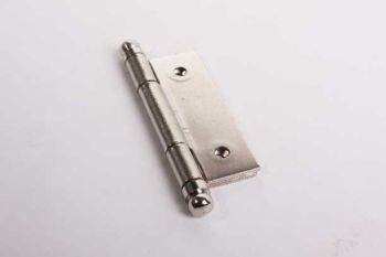 Hinge matt nickel 50x39mm bled off center for deeper recessed doors