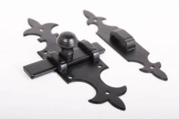 Slide French lily black 140mm with stop bracket