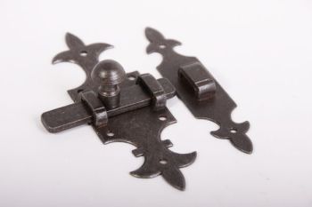 Slider French lily tin color or rust 140mm with stop bracket