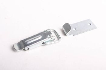 Table top clamp or box closure white galvanized with stop 57mm