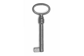Key tin color length 70mm with hole and small beard