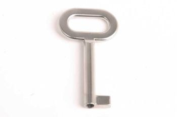 Modern key with oval head matte nickel hole 35mm