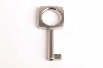Square key with round hole in head matt nickel hole 35mm