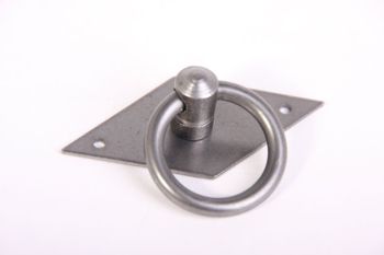 Ring handle tin color 36mm with diamond shaped backplate 35mm