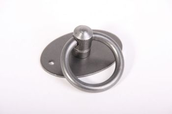 Ring handle tin color 36mm diameter with oval backplate 32mm