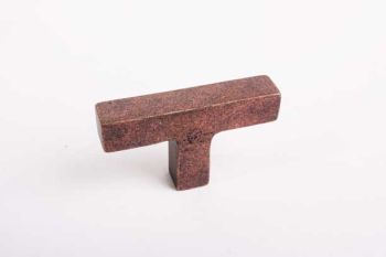 Industrial knob square antique red copper 54mm T-button