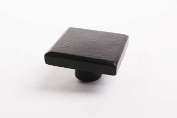 Square knob heavy cast iron industrial black 50mm