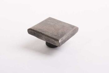 Square knob heavy cast iron industrial antique gray 50mm
