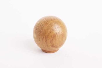 Knob oak ball for furniture or kitchen round 35mm