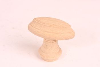 Knob wood beech oval with rim 55mm