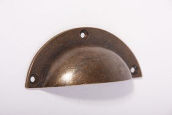 Bowl handle - classic shell handle bronze antique 88mm