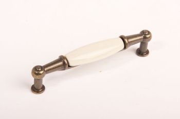 Handle antique white porcelain with bronze antique 96mm