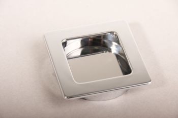 Handle recessed 64x64mm shiny chrome