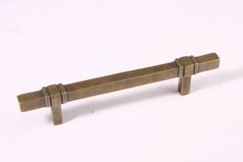 Furniture handle and kitchen handle square bronze antique 128mm