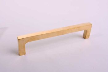 Furniture handle square 11mm brass polish drill size 96mm, 128mm, 160mm and 192mm