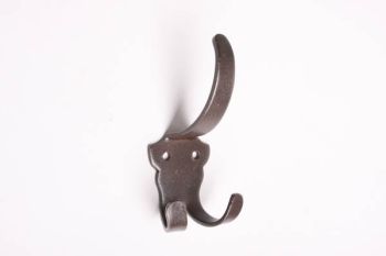 Coat hook with three hooks country iron rust 134mm