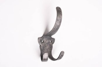 Coat hook rural with three hooks silver antique 134mm