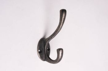 Coat hook - classic coat and hat hook silver antique 95mm