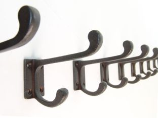 Coat hook rust, black or metal gray - School hook 78mm