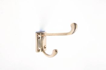 Coat hook - School hook double in brass polish