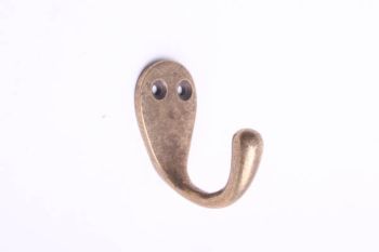 Small coat hook - single hook bronze antique 49mm