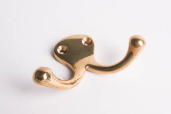 Double coat hook coat hook classic brass polish 35mm