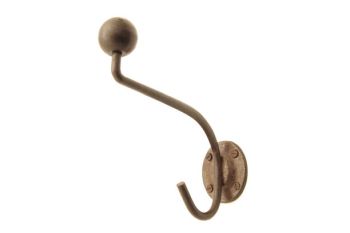 Coat hook with coat hook and hat hook iron rust 110mm