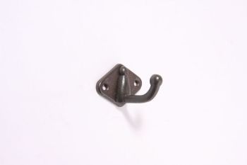 Coat hook diamond fixed single 36mm rust horizontal