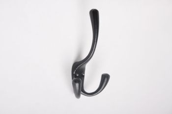 Coat hook with three hooks black, tin color or rust 120mm