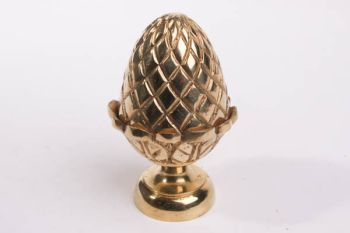 Globe knob classic pine cone 92mm high brass polish 58mm