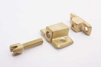 Cabinet connector iron with bolt to mount cabinet parts 25mm dull brass zs