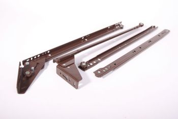 Flap drawer guide pair brown 350mm or 400mm with 100mm flap
