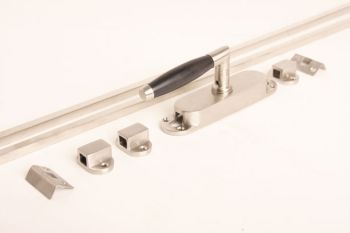 Lever espagnolette barrel model short brushed nickel with rods