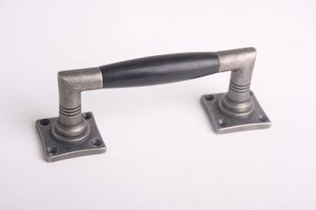 Door handle 150mm barrel model short silver antique with black ebony