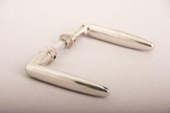 Door handles Dudok shiny nickel pair without rosettes