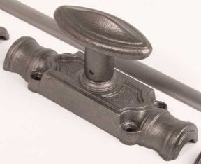 Espagnolette clasp tin color, black or rust cremone small - loose system