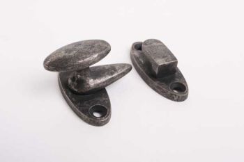 Window latch for a front door shutter silver antique 41mm