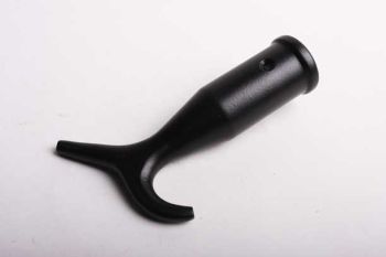 Hook for window snap or loft ladder black on brass 115mm