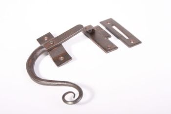 Window Lock FITTED 110mm rust or tin color with stop LEFT
