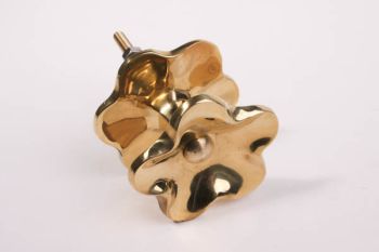 Door knob fixed for front door chalice shape brass polish 86mm