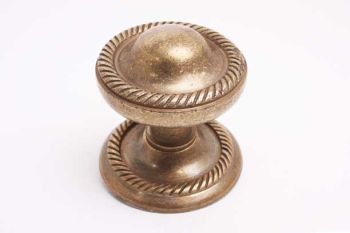 Front door knob round victorian fixed bronze antique solid brass 74mm