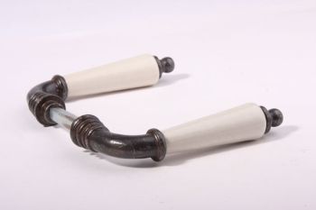 Door handles (pair) Rust with antique white porcelain.