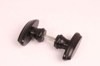 Wooden door handles oval black ebony 92mm