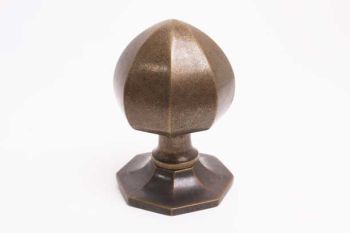 Front door knob bronze antique octagonal with point