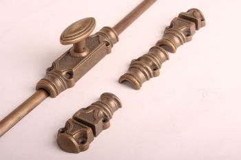 Espagnolette lock with oval swivel knob bronze antique cremone with rods 2400mm
