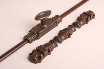 Window or door lock espagnolette rust or tin color with two rods 2400mm