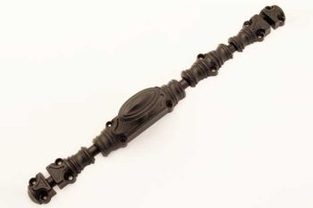 Tilt-and-turn system with decorative espagnolette with rods black