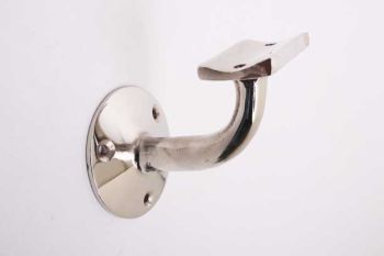 Handrail bracket for banister shiny nickel with three holes