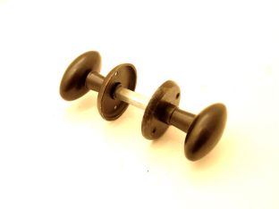 Door handles - knob handles cast iron rust or black with handle rosette