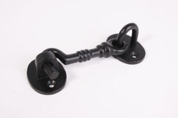 Cabin hook small black cast iron 80mm (95mm total)